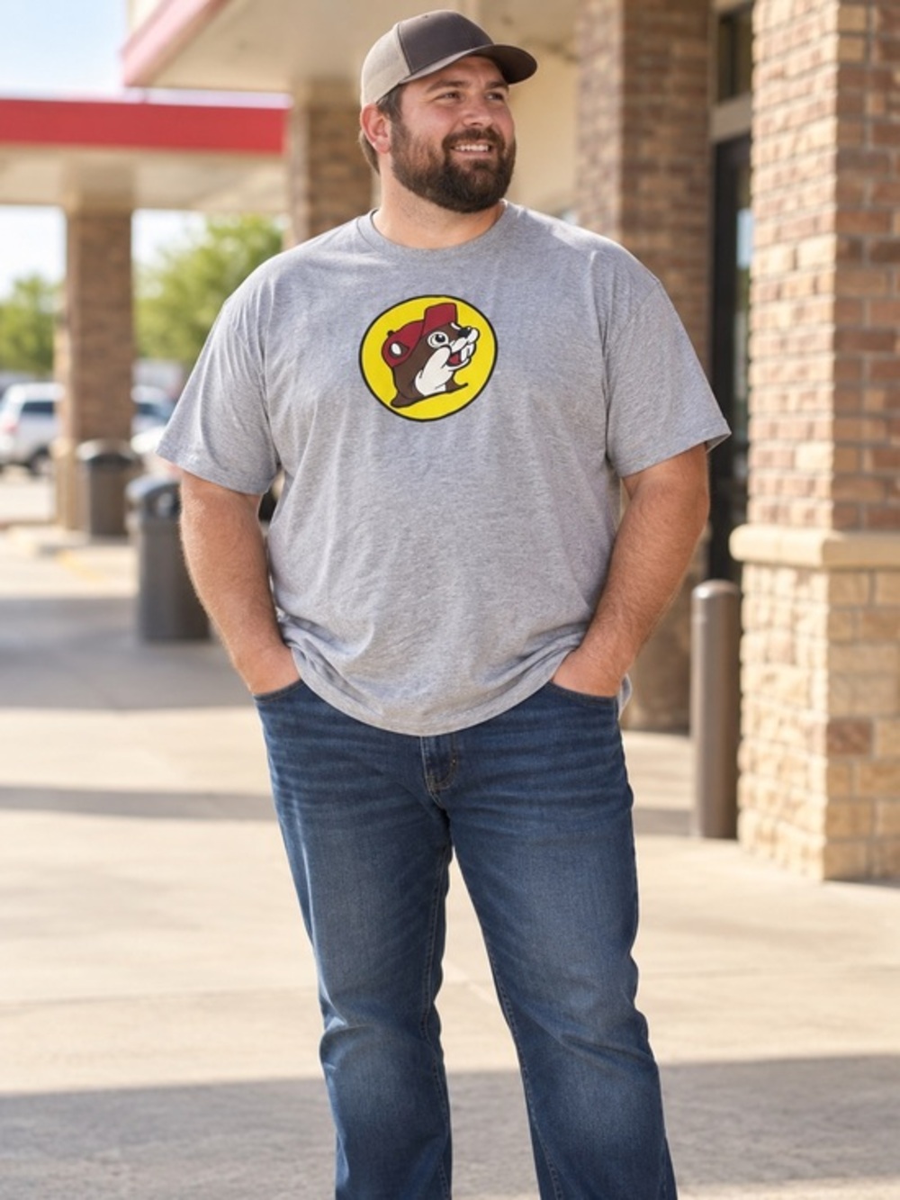 Buc ee’s Men’s 2XL Gray Howdy Definition Beaver Graphic T Shirt